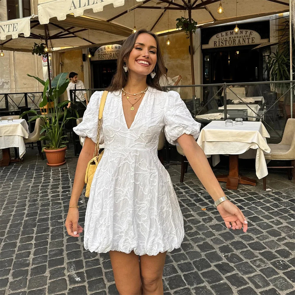 Robe Mini Femme en tissu léger, coupe ample – Menvelo