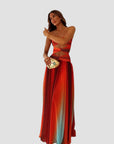 Robe longue dos nu femme en satin – laçage