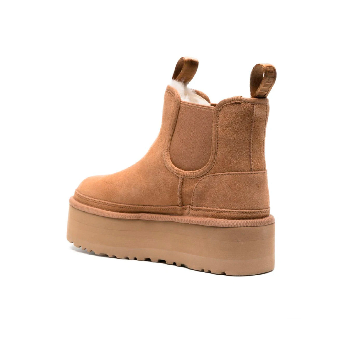 UGG Neumel Plateforme Chelsea Camel bottines chelsea à plateforme femme en daim et peau de mouton camel, détail semelle