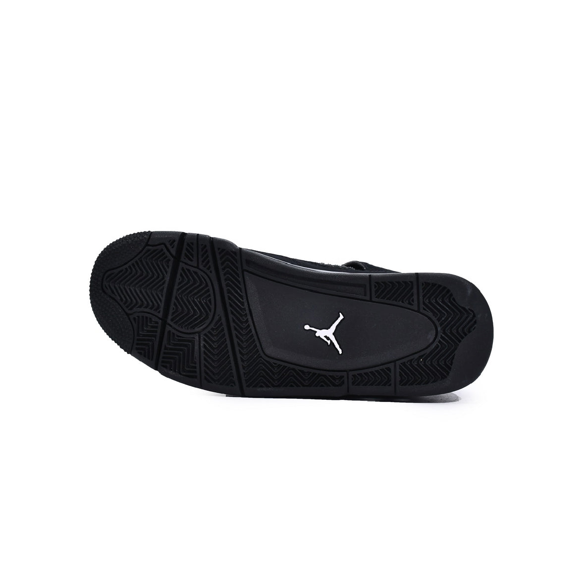 Air Jordan 4 Black Cat baskets homme et femme en mesh noir, détail tige