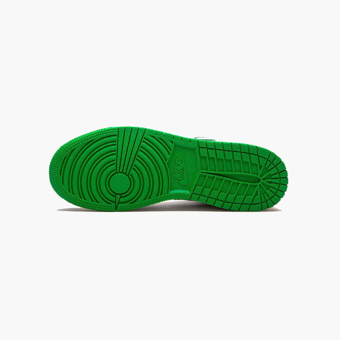 Air Jordan 1 Mid Oakland White, Orange and Green baskets mi-montantes homme et femme en daim blanc vert, détail tige