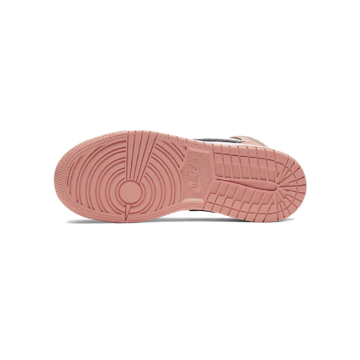 Air Jordan 1 Mid Pink Quartz baskets mi-montantes homme et femme en cuir rose, vue arrière