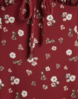 Robe Midi Femme Fleurie – Bretelles Fines, Nœud et Fente Latérale