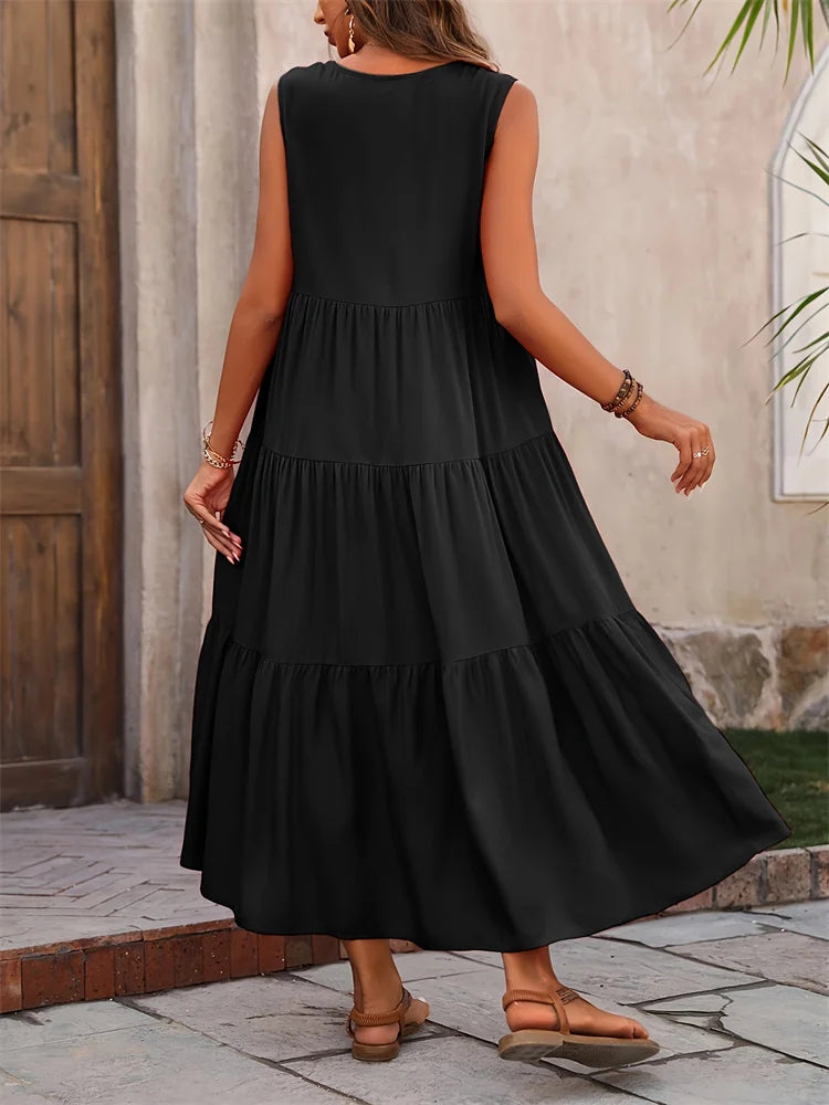 Robe longue colorée pour femme