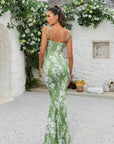 Robe Maxi Bodycon Fleurie Femme – Silhouette Ajustée à Ourlet Évasé