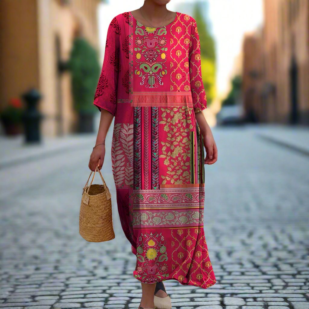 Robe maxi bohème ample pour femme