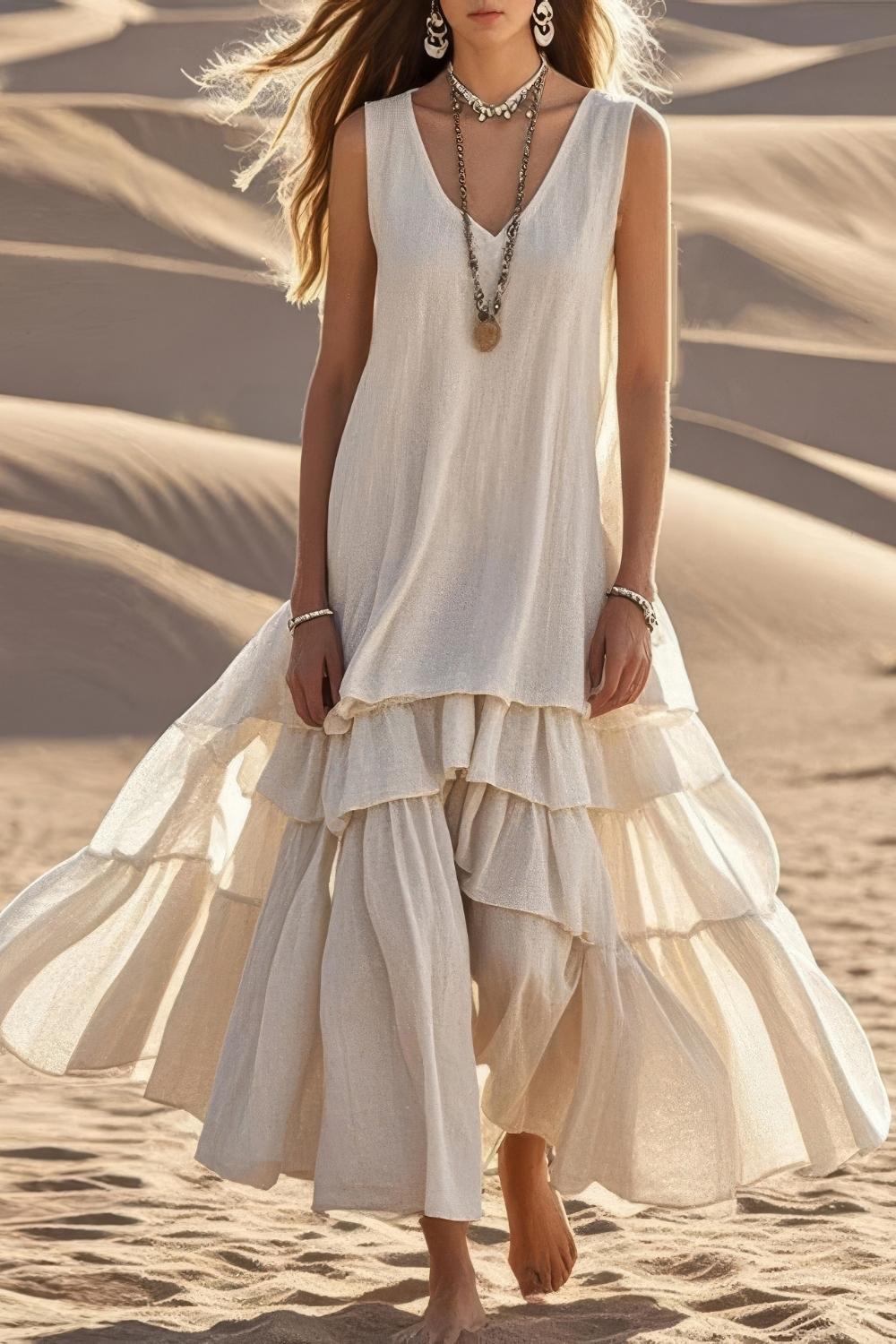 Robe maxi sans manches pour femme