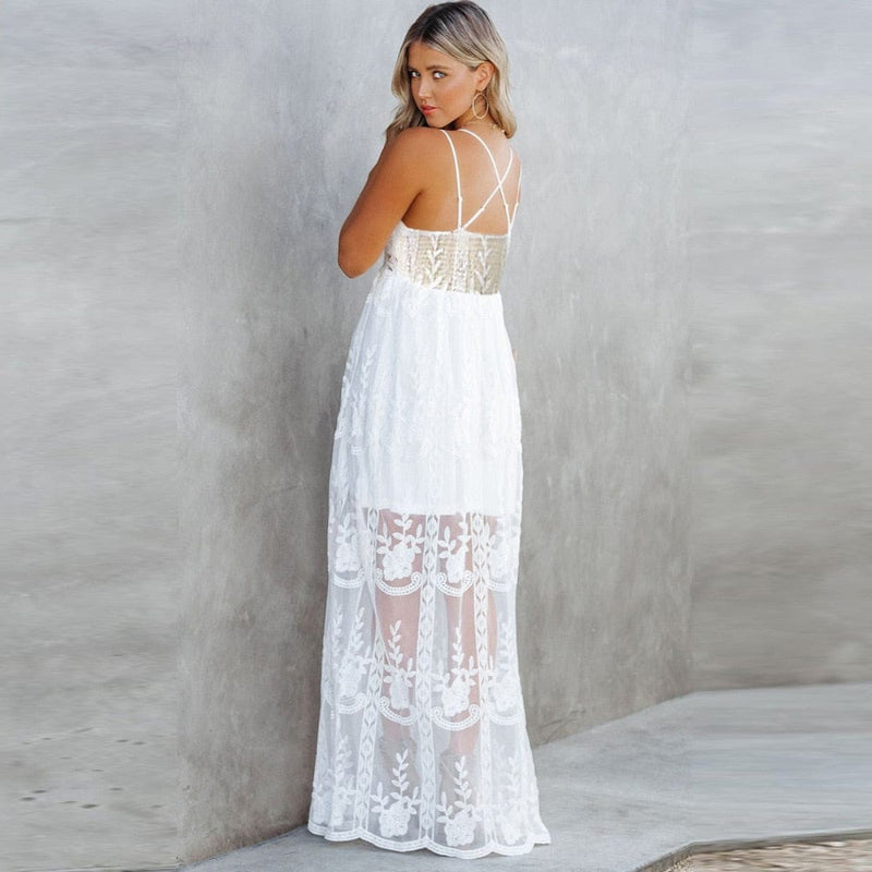 Robe à bretelles spaghetti pour femme