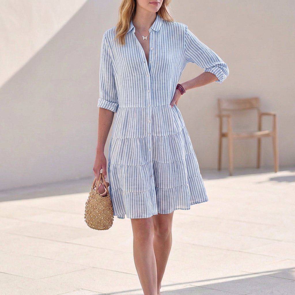 Robe Mini Femme en tissu léger, à volants, coupe fluide – Menvelo