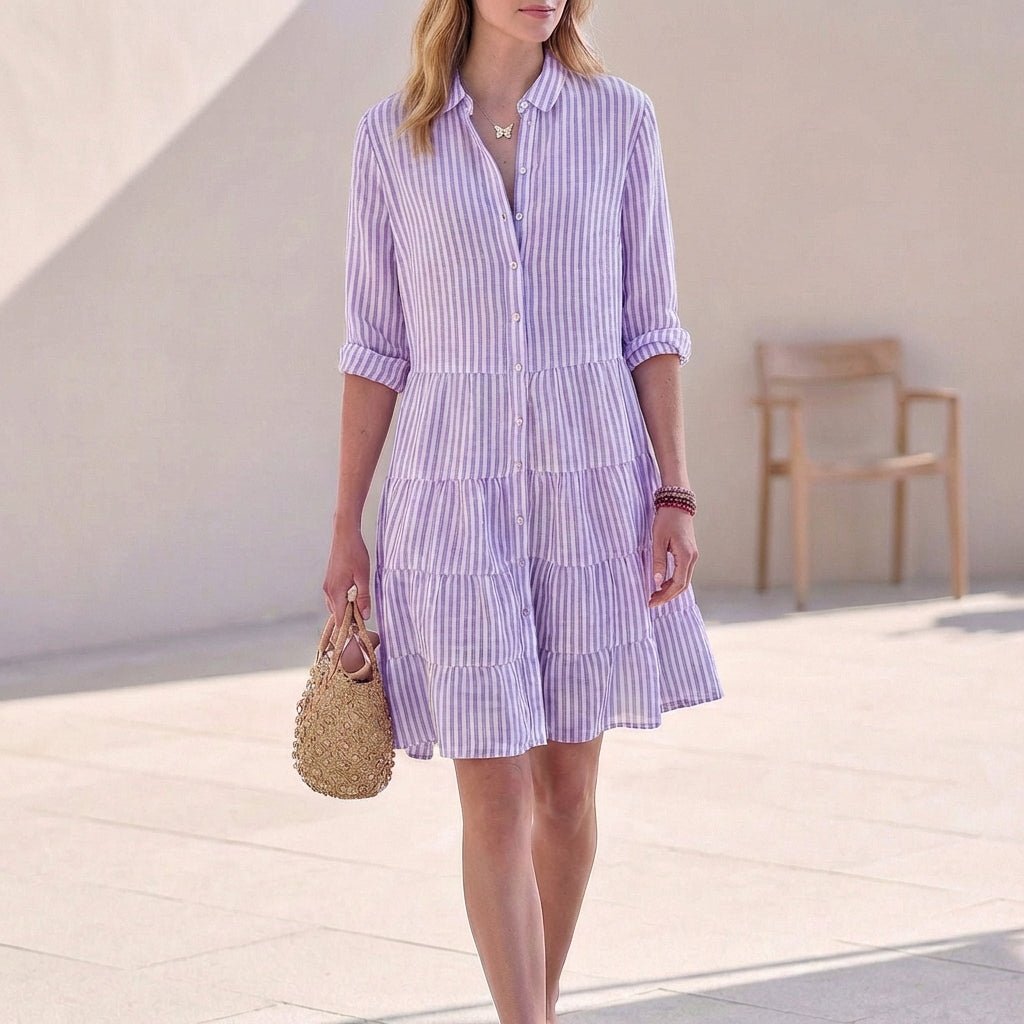 Robe Mini Femme en tissu léger, à volants, coupe fluide – Menvelo