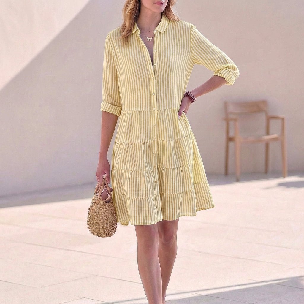Robe Mini Femme en tissu léger, à volants, coupe fluide – Menvelo