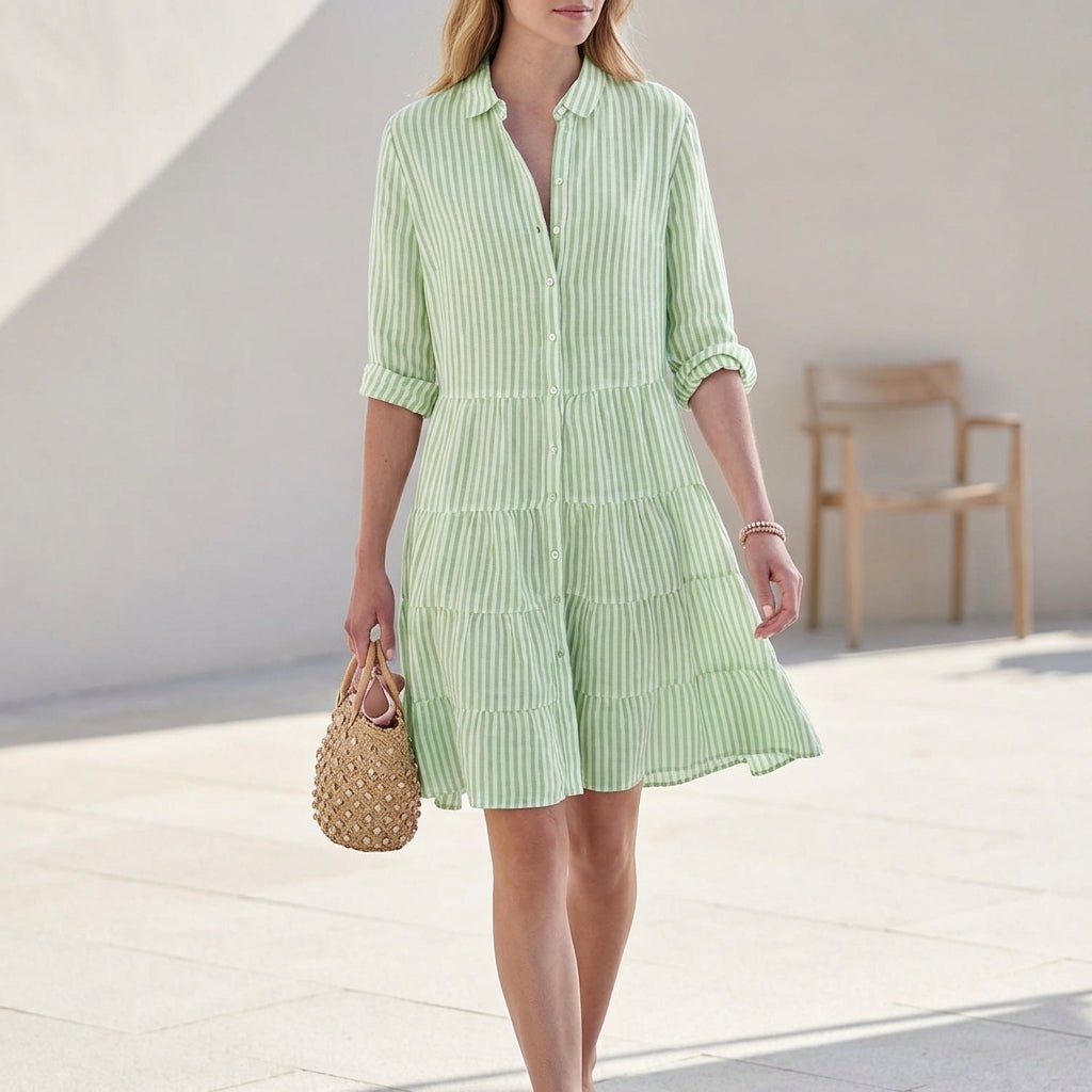 Robe Mini Femme en tissu léger, à volants, coupe fluide – Menvelo
