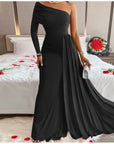 Robe Femme Maxi Épaules Dénudées – Silhouette Élancée et Fluide