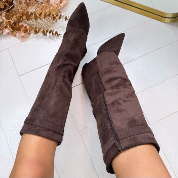 Bottes Femme Salomé à Talon Carré et Boucle