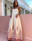 Robe Femme Imprimée en Coton et Lin – Bretelles Fines et Coupe Décontractée