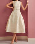 Robe Midi Élégante Femme Ligne A – Silhouette Structurée Ajustée