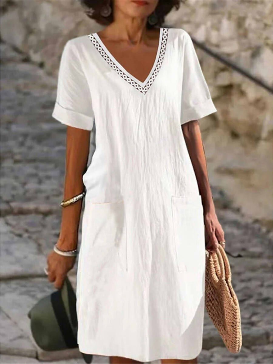 Robe Midi Femme en coton, coupe ample – Menvelo