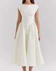 Robe Midi Femme Sans Manches Dos Nu – Col Rond Fluide