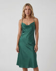 Robe Slip Femme en Satin 100% Soie – Col Drapé Élégant Coupe Biais