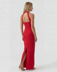 Robe Maxi Femme Col Halter en Maille Extensible – Coupe Bodycon Élégante