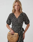 Robe Midi Femme Col V Coupe A – Jupe Fluide Fente Latérale | Drapé Léger Aérien