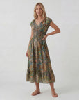 Robe Maxi Bohème Col V Femme – Coupe Décontractée Jupe Fluide | Tissu Tissé Léger