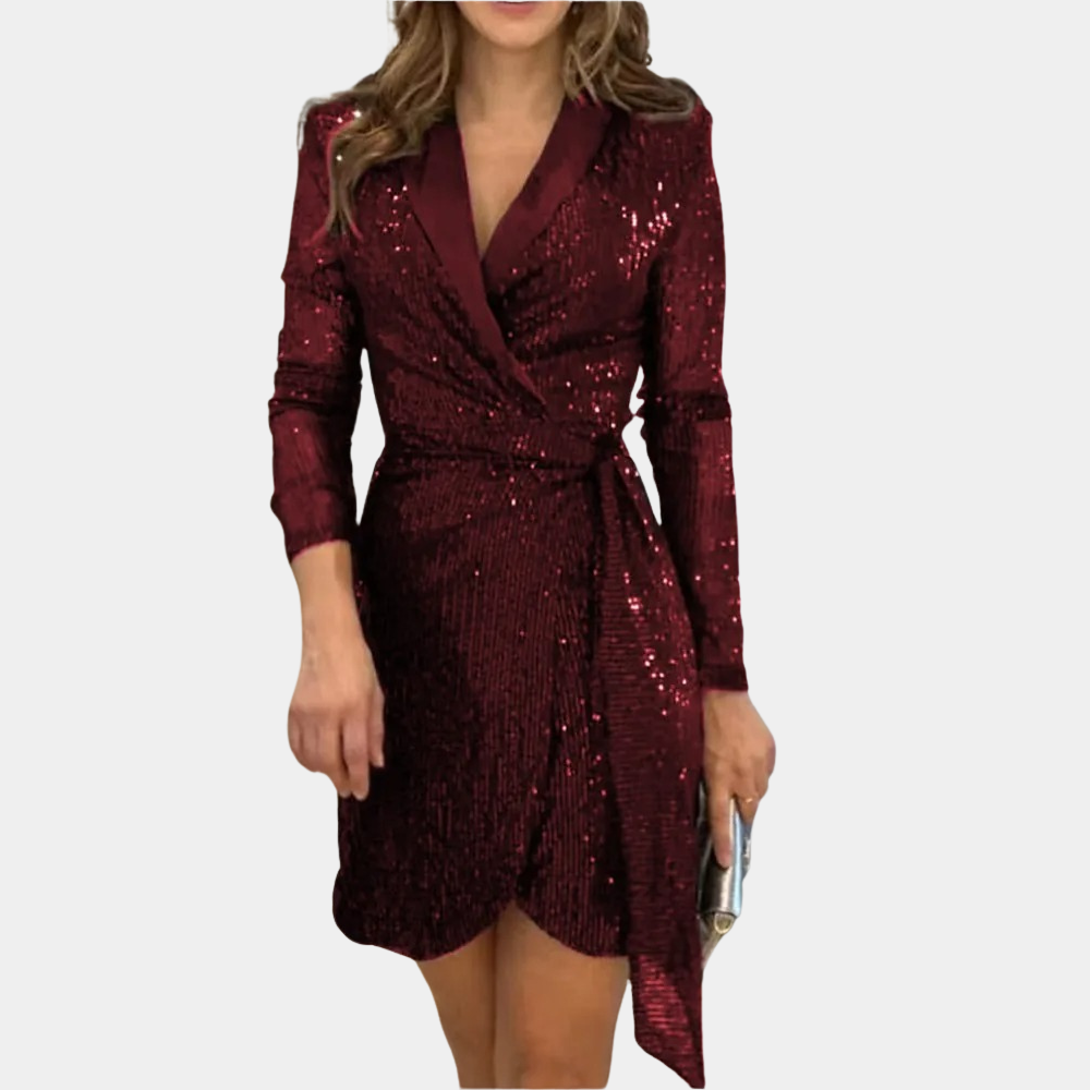 Robe Mini Femme en tissu léger, portefeuille, coupe moulante – Menvelo
