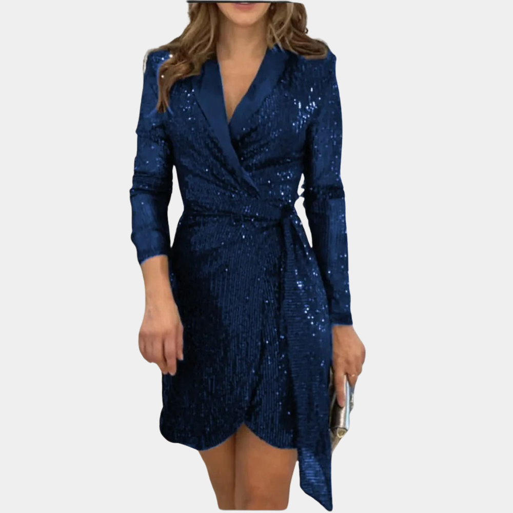 Robe Mini Femme en tissu léger, portefeuille, coupe moulante – Menvelo