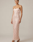 Robe Longue Femme à Sequins – Bustier Cœur Sans Bretelles