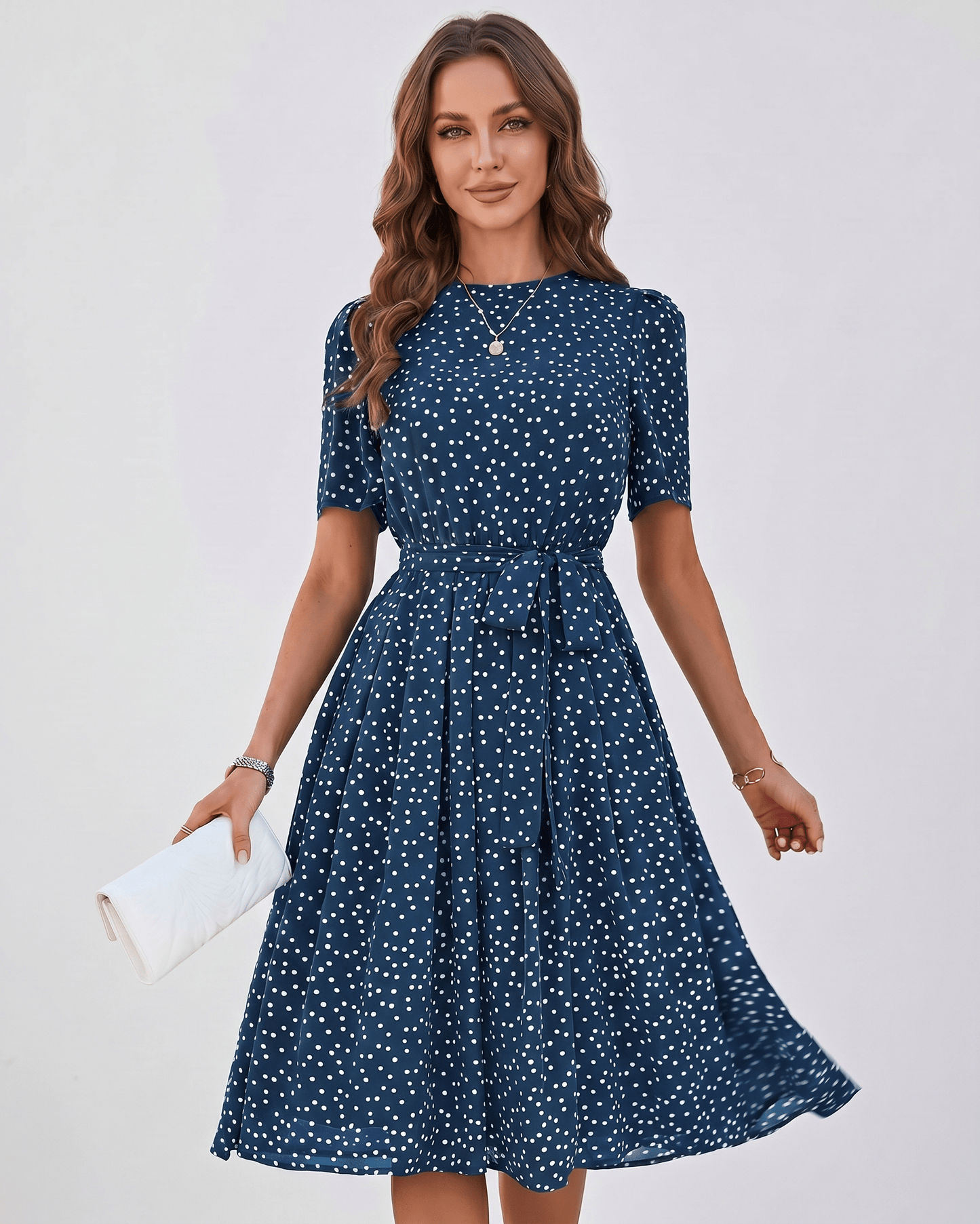 Robe Midi À Pois | Robe Fluide Fluide | Menvelo