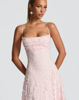 Robe Maxi Femme Dos Nu à Lacets – Corsage Ajusté | Dentelle Texturée