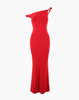 Robe Bodycon Femme One-Shoulder en Maille Extensible – Coupe Maxi Élégante