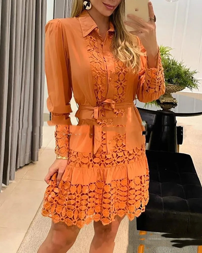 Robe Mini Femme en dentelle, coupe confortable – Menvelo
