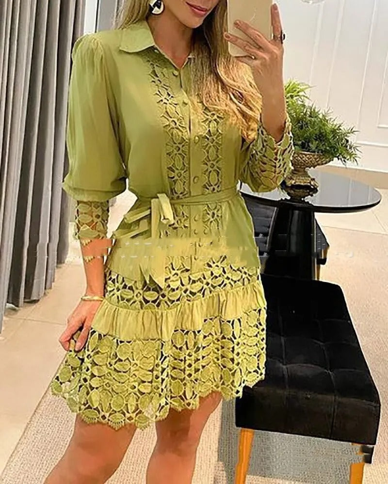 Robe Mini Femme en dentelle, coupe confortable – Menvelo