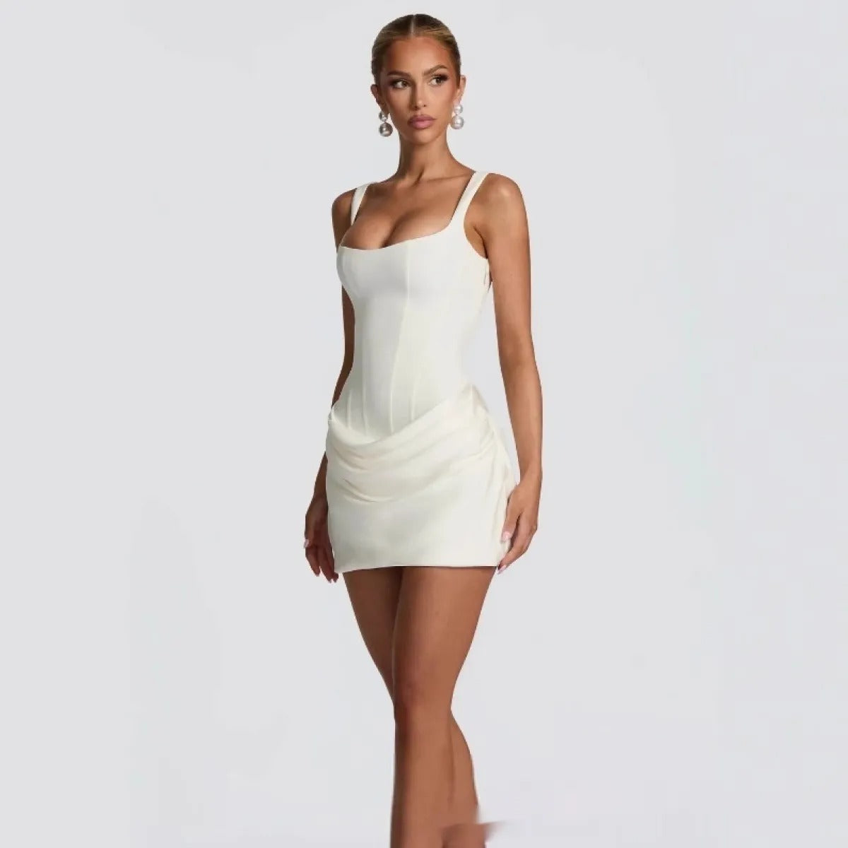 Robe Mini Femme en tissu léger, sans manches, coupe confortable – Menvelo
