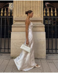 Robe Longue Femme – Tissu Satiné avec Dentelle Florale