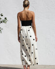 Robe Longue Femme Tube à Pois – Silhouette Gainante Effet Patchwork