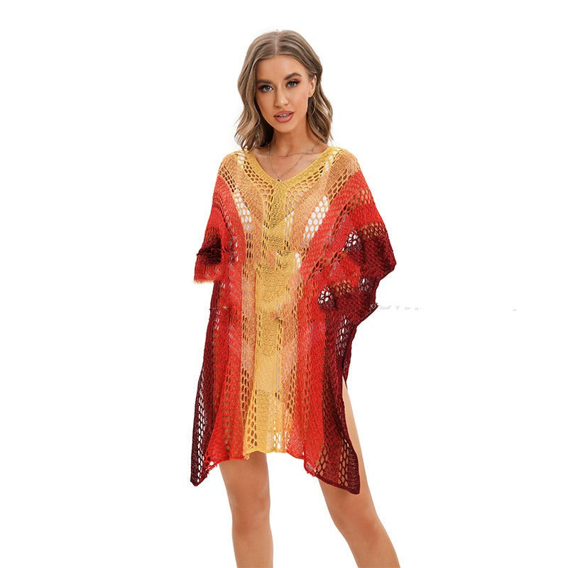 Robe Mini Femme en tissu léger, col V, coupe fluide – Menvelo