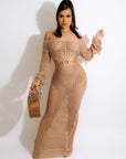 Robe de Plage Femme Crochet Boho – Découpe à la Taille & Détails à Franges