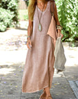 Robe Femme Col V – Coupe Décontractée au Quotidien