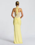 Robe Longue Moulante Froncée pour Femme – Robe de Soirée à Empiècement Transparent