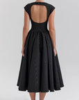 Robe Midi Femme Sans Manches Dos Nu – Col Rond Fluide