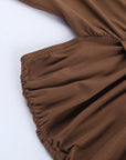 Robe Longue Femme Moulante à Dos Nu – Col Halter Froncé avec Découpes