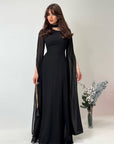 Robe Longue Femme Coupe A – Encolure Asymétrique à Découpe