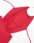 Robe Longue Femme Bodycon Tour de Cou – Stretch Dos Nu Coupe Ajustée Détail Métal