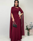 Robe Longue Femme Coupe A – Encolure Asymétrique à Découpe