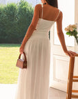 Robe Maxi Femme Sans Manches à Découpes en Coton – Coupe Fluide Ajustée Col V