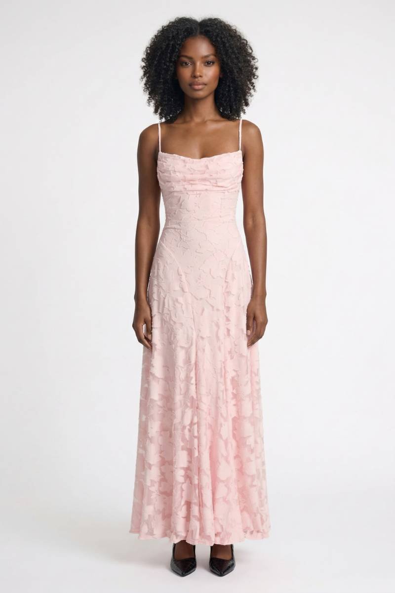 Robe Longue Femme avec Dentelle – Silhouette Fluide et Romantique
