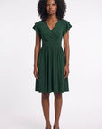 Robe Femme Midi Portefeuille – Manches Papillon et Coupe Flatteuse