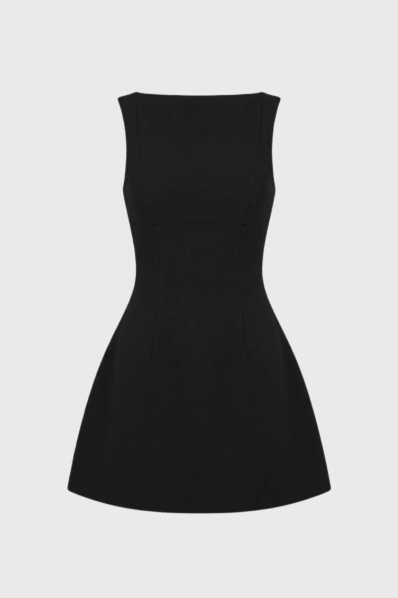 Robe Mini Femme en tissu léger, dos nu, coupe moulante – Menvelo